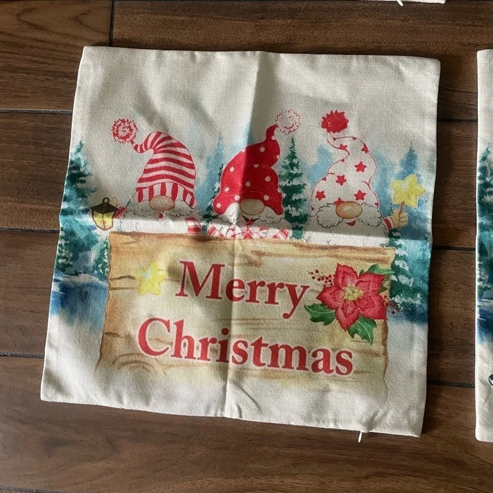 MERRY CHRISTMAS holiday pillow cushion covers pack of 4 farmhouse Christmas